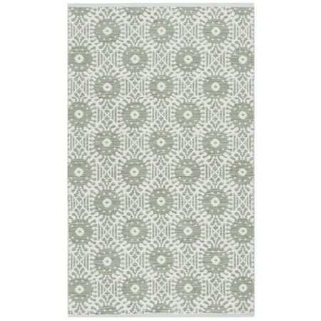 Safavieh 3 x 5 ft. Small Rectangle Montauk Hand Woven Rug, Light Green and Ivory MTK612G-3